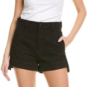 7 For All Mankind Tailored Slouch High Rise Shorts Black Size 28 $148